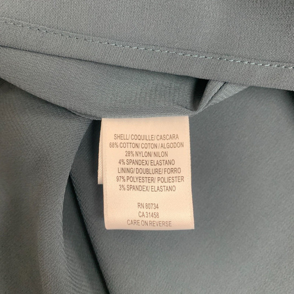 BCBGMaxAzria Mini Dress Women 2 Blue Gray Faux Wrap Tie Waist Pleated Sleeveless - Picture 10 of 13